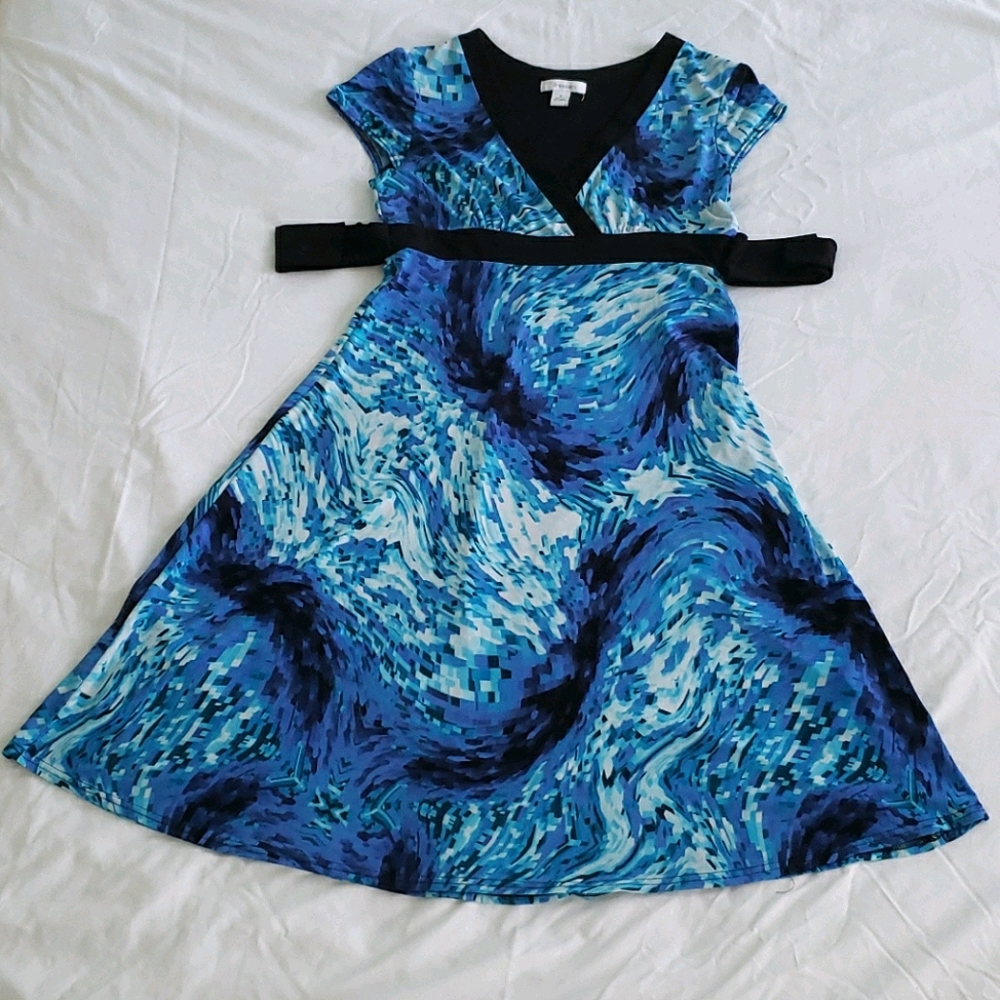 Blue and Black-Dressbarn-Size 4